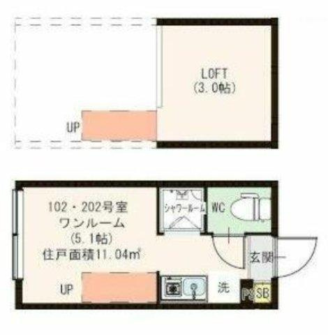 板橋区小茂根４丁目のアパートの間取り