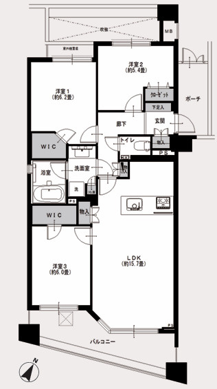 ジェイパーク学芸大学Ⅱの間取り