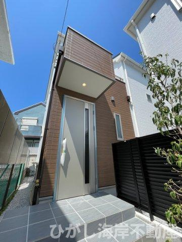 茅ヶ崎市浜須賀　新築戸建　全2棟の外観|7月16日撮影　建築中　現地外観