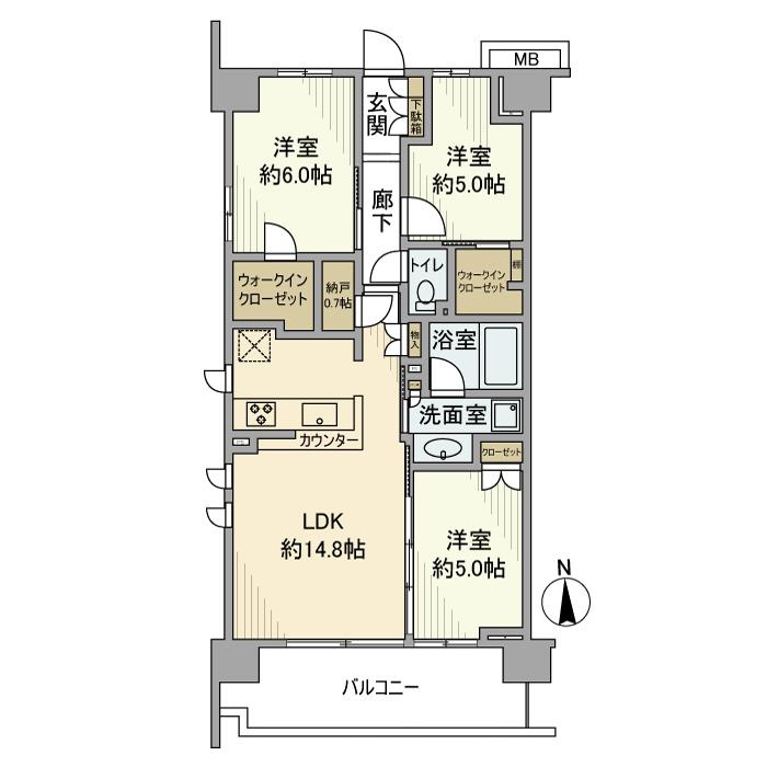シティテラス川崎鈴木町ガーデンズの間取り