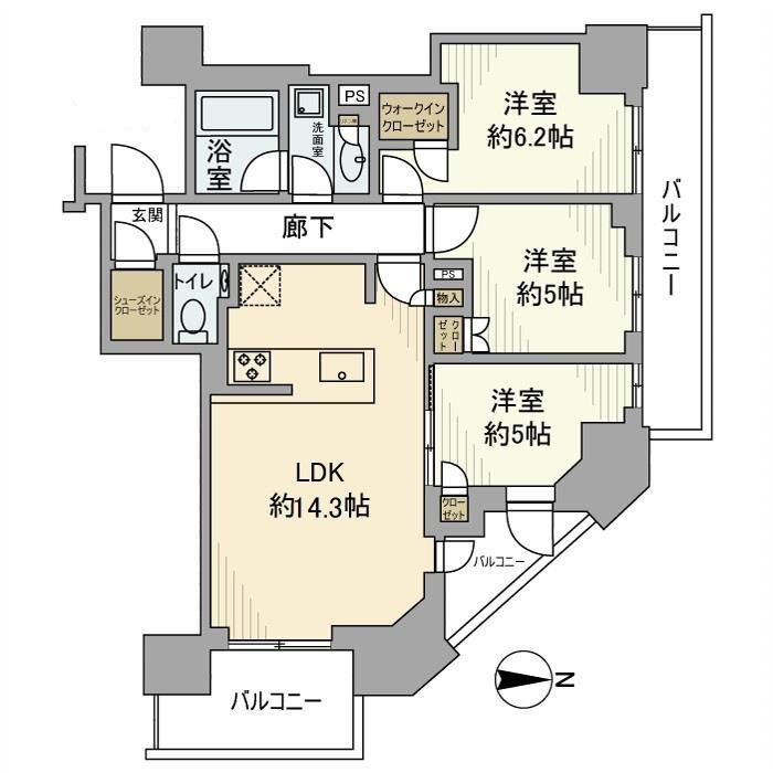 シティタワー国分寺ザ・ツインイーストの間取り