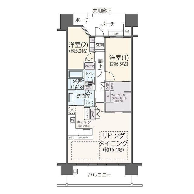 ガーデンアリーナ新百合ヶ丘ヒルトップコート壱番館の間取り
