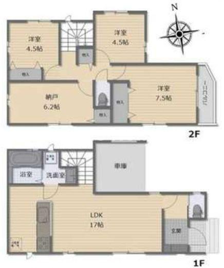 葛飾区四つ木3丁目新築分譲住宅の間取り|A号棟間取り