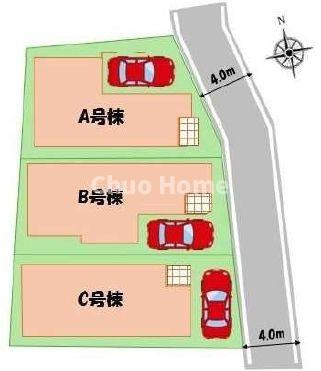 葛飾区四つ木3丁目新築分譲住宅の区画図|区画図
