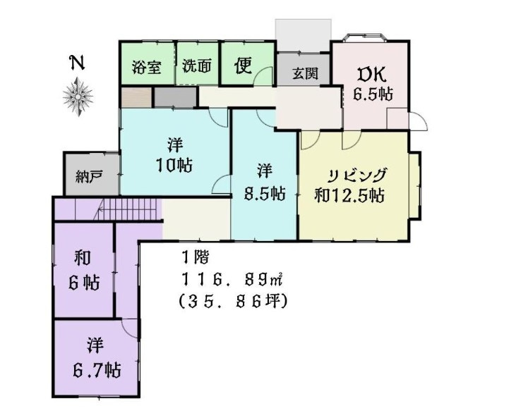 太田市 藪塚町（藪塚駅） 2階建 ６ＬＤＫの間取り