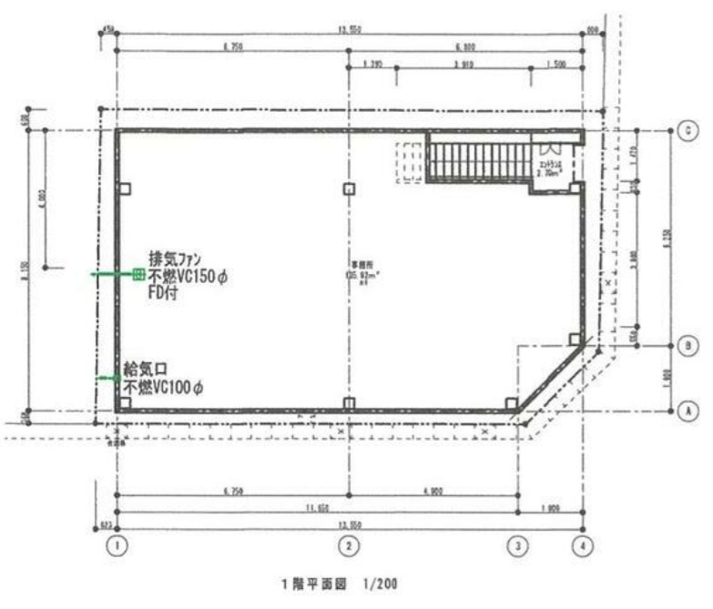 (仮称)　葛飾区西新小岩ビル　新築工事　1Fの間取り