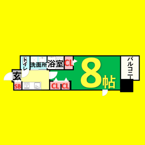 パルティール金山アネックス　名古屋市賃貸　仲介手数料無料の間取り