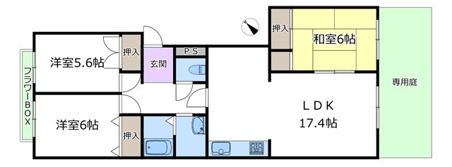 【間取り】 | 北桜塚パークハイム | エイブルにて取扱い可能な住宅ローンは、全部で10種類以上！お客様にピッタリの住宅ローンを当社のFPよりご案内させて頂きます。住宅ローンのご相談だけでも、お気軽にご相談下さいませ。