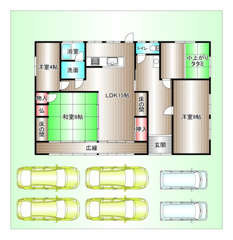 泉南市男里　中古平屋建ての間取り