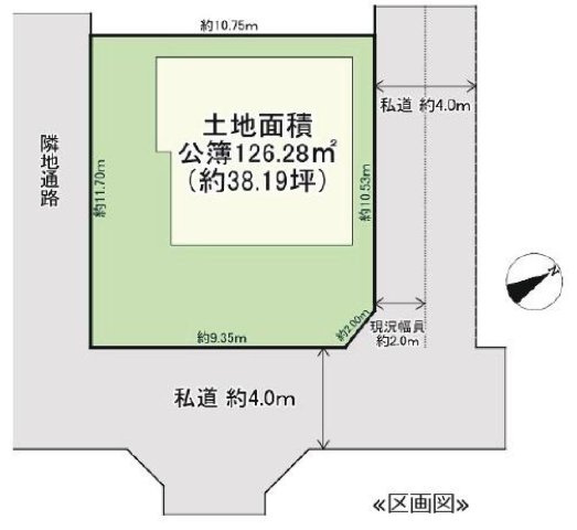 武蔵野市関前1丁目 中央線 三鷹駅 中古戸建の区画図