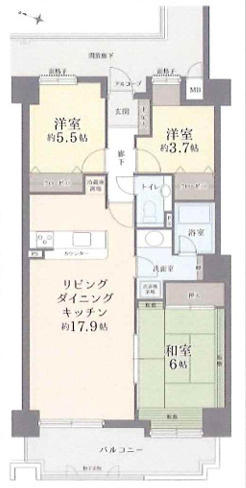 ダイアパレスエクシード茅ヶ崎の間取り