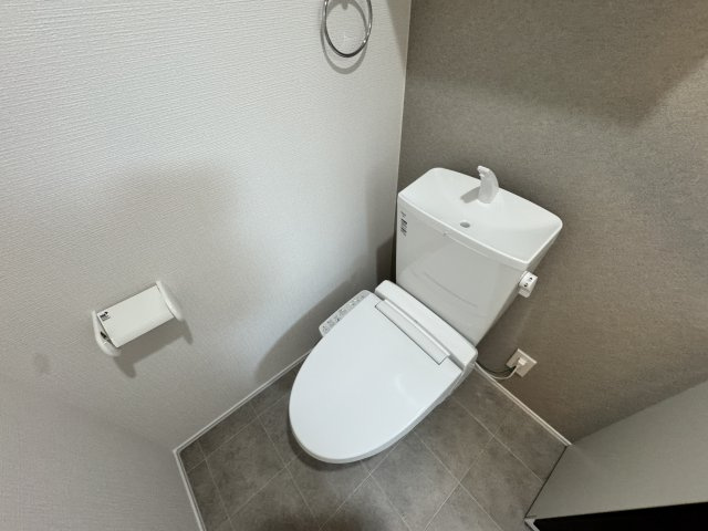 落ち着いた色調のトイレです