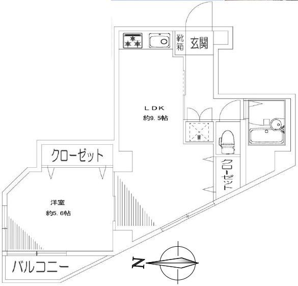 堤マンションの間取り|角部屋住戸につきまして日当たり・通風良好。新規リノベーションマンション。