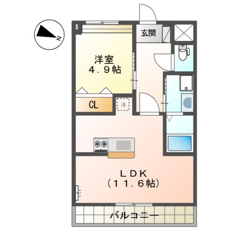 グランディール　ホーク花畑の間取り
