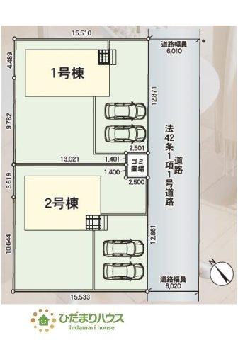 【区画図】 | 笠間市旭町第9　新築戸建　2号棟 | 閑静な住宅街にございます。