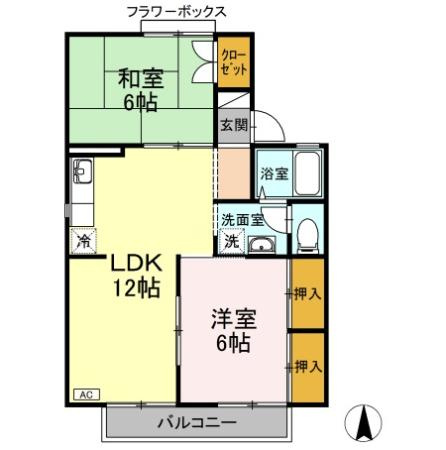 プレジール小野　B棟の間取り