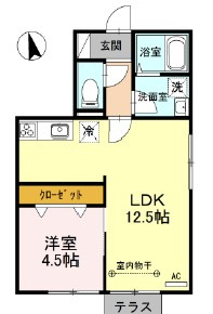 メゾンドソレイユの間取り|反転タイプ