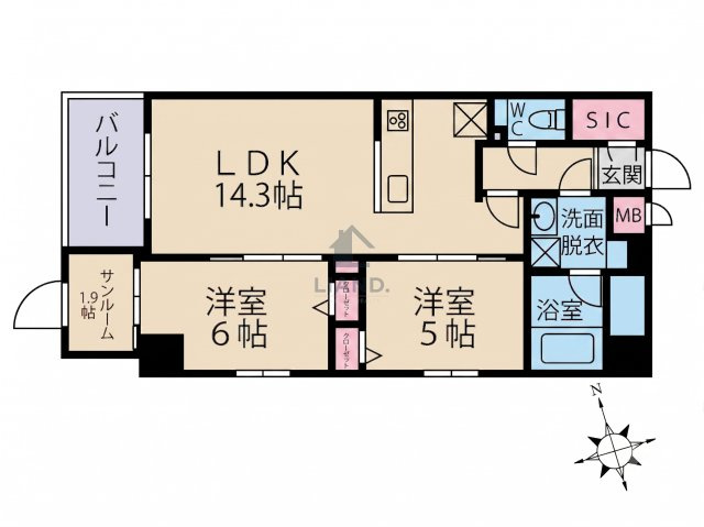 Odaki Bldg OTEMON　舞鶴小学校区の間取り|（仮称）大手門3丁目ビル