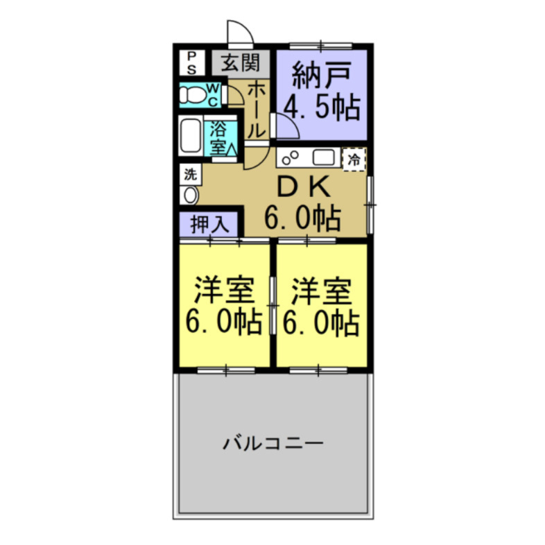 ファミール橋爪A棟の間取り|※参考間取りになります（反転の場合もございます。現況と異なる場合は現況優先といたします。）