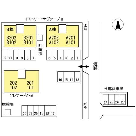 ドミトリー・サヴァーブⅡ　B棟の区画図