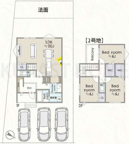 京都市西京区大枝北福西町2丁目　建築条件付き土地の参考プラン