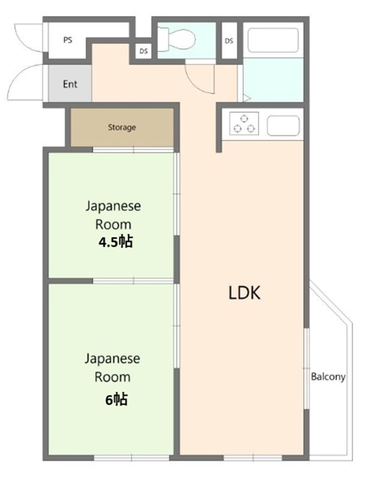 伊丹グリーンハイツの間取り|風通しにも配慮された、全室行き来可能な間取り設計