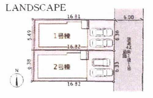 海老名市国分寺台3丁目　全2棟　2号棟の区画図