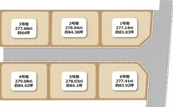 宇部市大字際波の土地　3号地の区画図