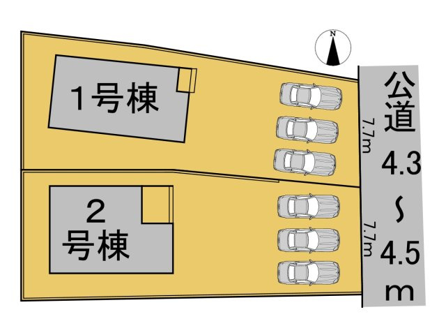 クワイエ　関市貸上町第1　全2区画分譲の区画図|■区画図
■YAMADA電機の　ヤマダ不動産　株式会社リライフ　
いつでもお問合わせ下さい。