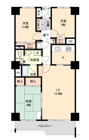 パークサイド平塚３号棟の間取り