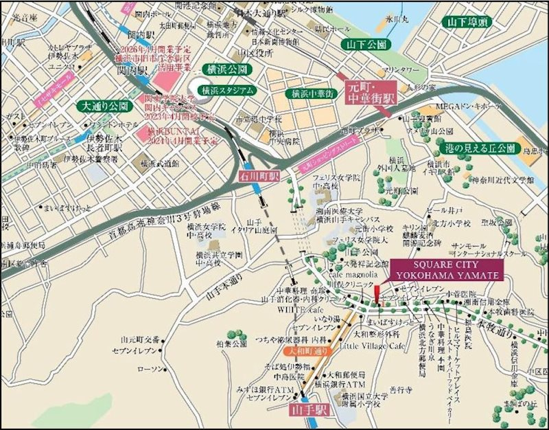 スクエアシティ横濱山手の地図