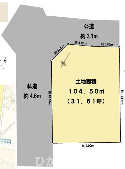 茅ケ崎市萩園　売地の土地図|土地図