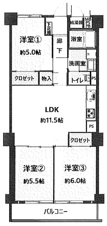 伊丹グリーンハイツの間取り