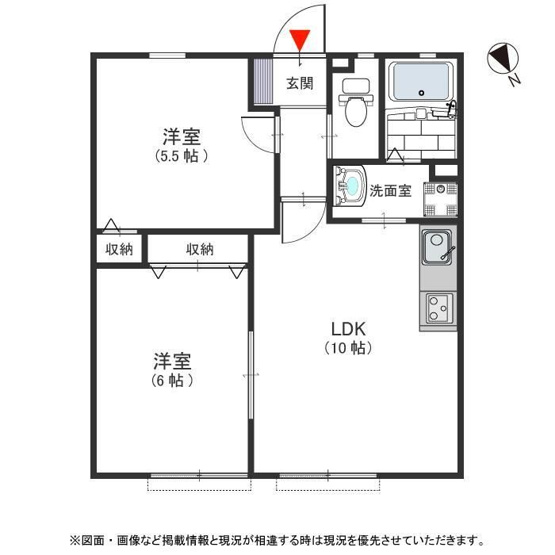 【間取り】 | エスポワールⅡ　B