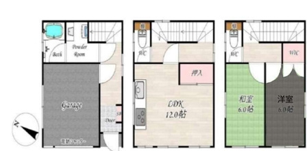 敷津西一丁目戸建の間取り