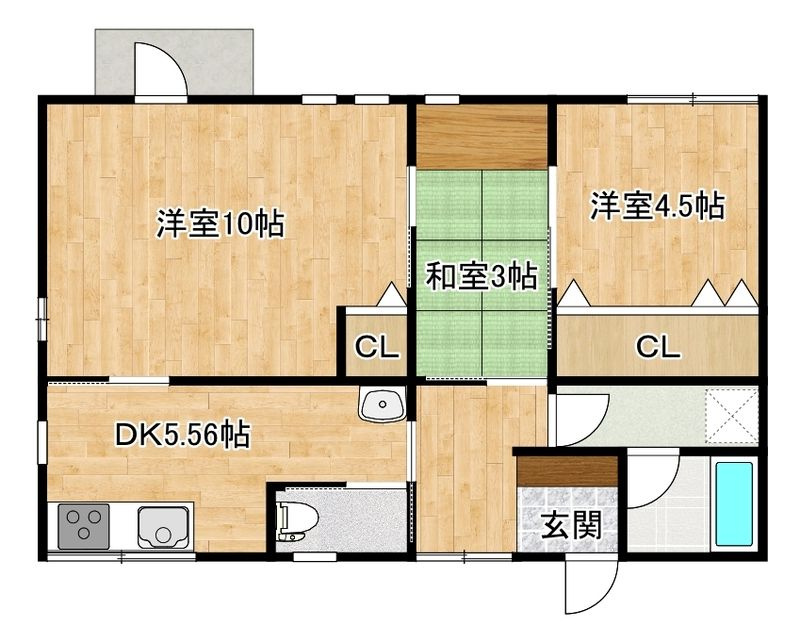 ちとせ荘の間取り|使い勝手の良い間取りです♪