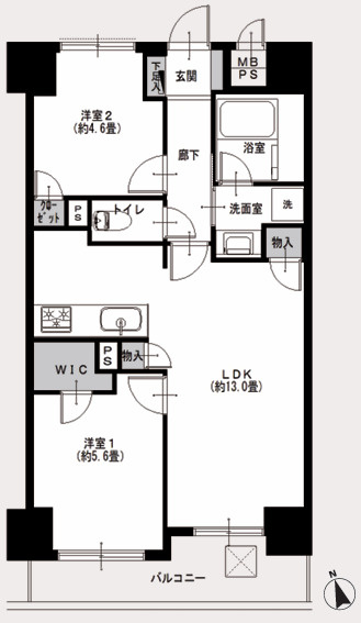 シーアイマンション池袋西の間取り