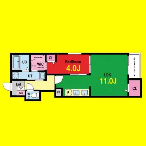 ilusion本陣　名古屋市賃貸　仲介手数料無料の間取り