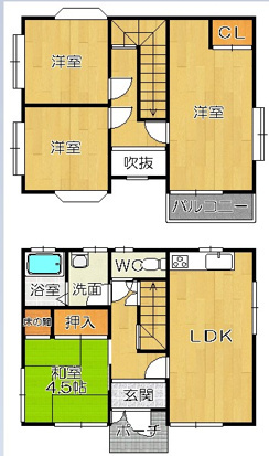 牟呂公文町貸家の間取り
