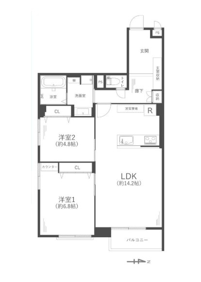 フジハイム谷町の間取り