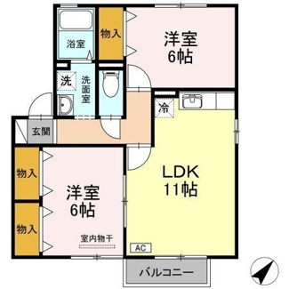 【間取り】 | クレスト丸山　2LDKH