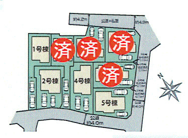 あきる野市野辺　新築戸建全8棟の区画図