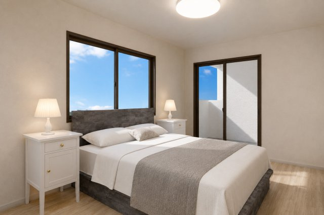 昆陽南3丁目の洋室|―洋室6.7帖―周囲の視線を気にせず過ごせる2階洋室。明るい光が差し込む快適空間で、家族みんなが自分時間を楽しめる居室です。（イメージパース）