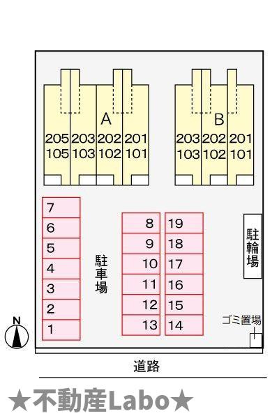 レセーナ沖洲Ｂの駐車場