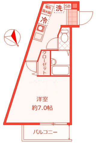 鎌倉市由比ガ浜１丁目の賃貸マンションの間取り