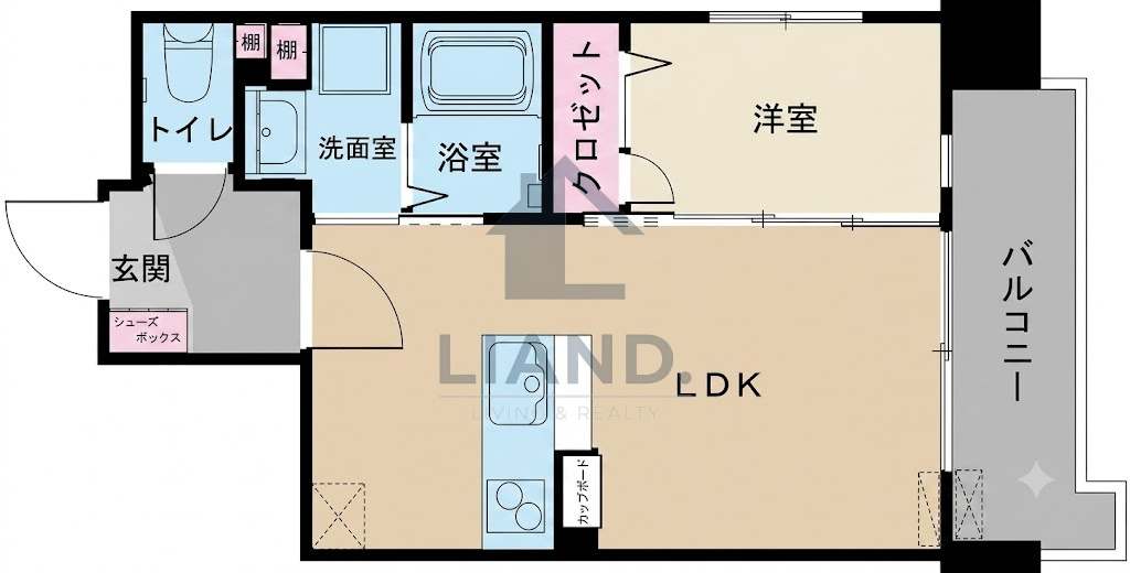 リバティR TENJIN Ⅰ　警固小学校区の間取り|リバティR TENJIN Ⅰ