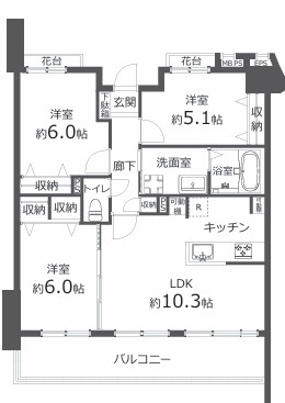 ライオンズガーデン金町の間取り