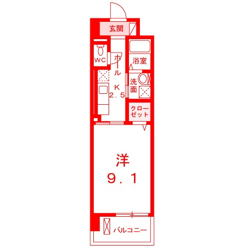 藤沢市弥勒寺１丁目の賃貸マンションの間取り
