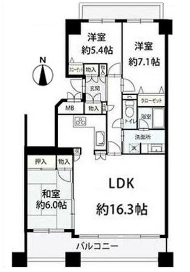 井口台パークヒルズウエストコートの間取り