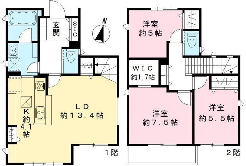 田柄三丁目貸家の間取り